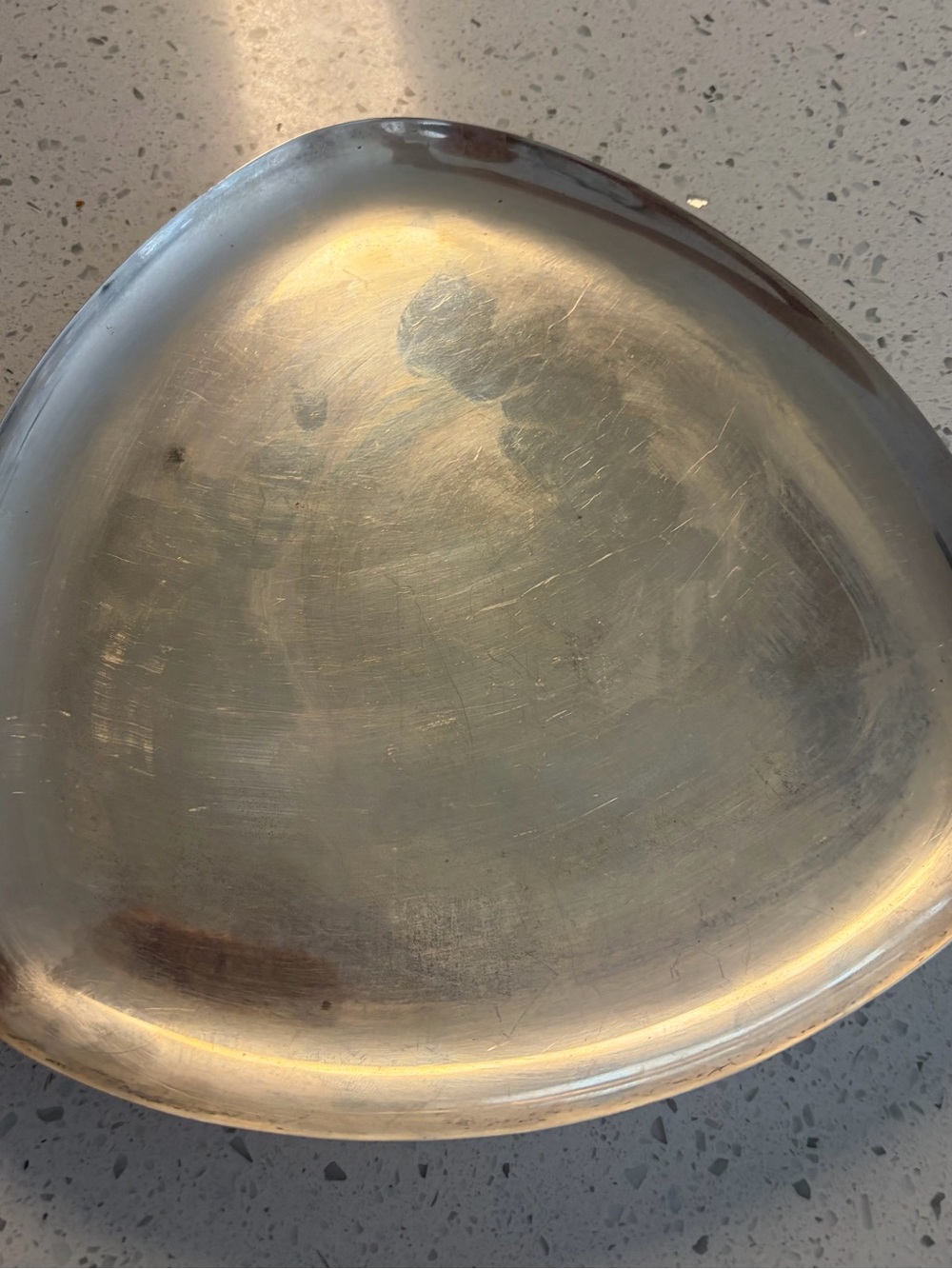 Vintage English Silver Mfg Corp Silverplate Triangular Serving Tray 8.5”